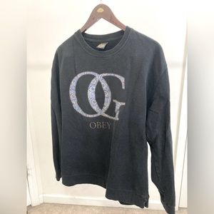 OBEY Paisley Crewneck Pullover Sweatshirt “OG” black